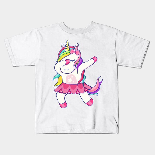 Fabulous Dabbing Unicorn Kids T-Shirt by zeno27